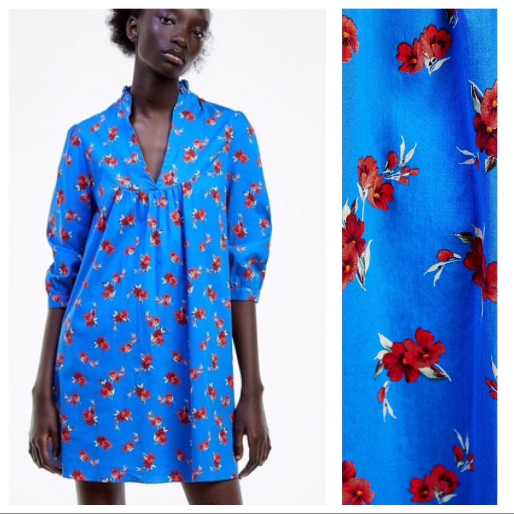 NWT | Zara Floral Print Emma Mini Dress